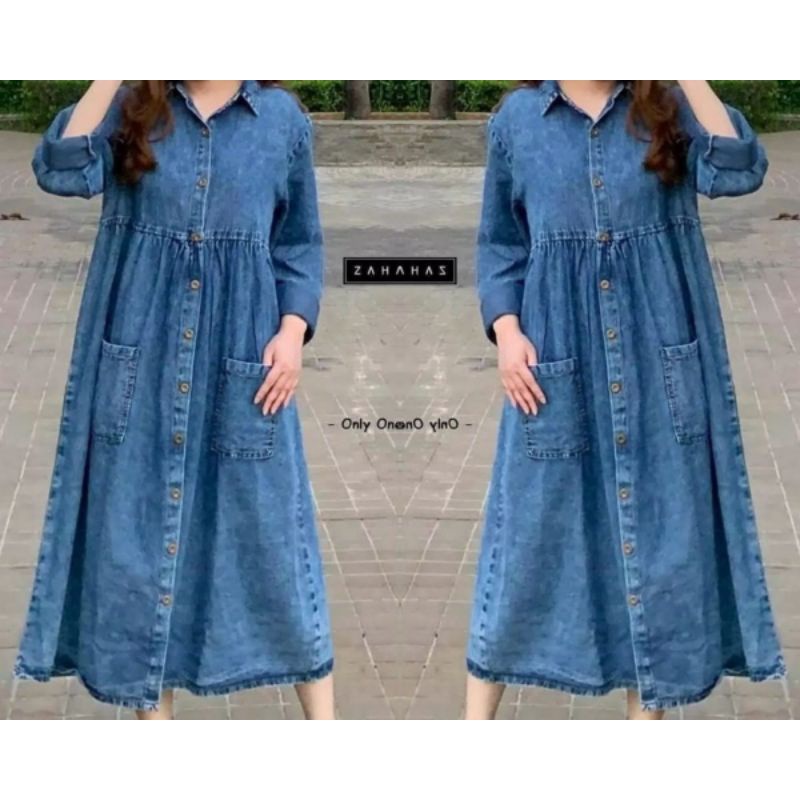 TUNIK LONG JEANS/TUNIK JEANS TRENDI/TUNIK JEANS WANITA/TUNIK JEANS IMPORT/TUNIK JEANS MURAH