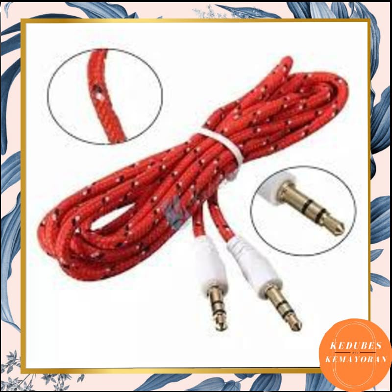 Kabel Aux Tali Sepatu 1 Meter Warna [KK]