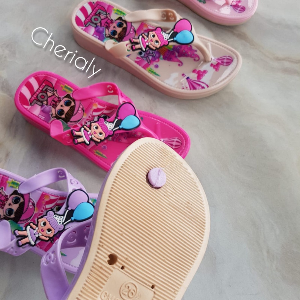 Sandal Jepit Anak Perempuan LOL Karet Import Anak Cewe Motif LOL BALON