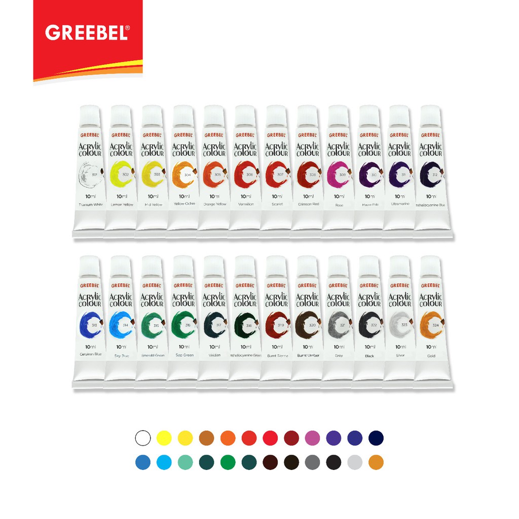 GREEBEL Cat Akrilik / Acrylic Colour / Acrylic Paint 10ml (24pcs/box)