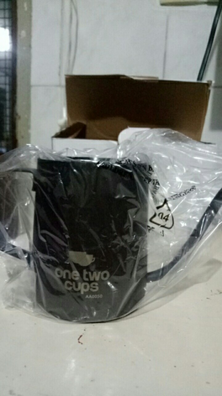 Onetwocups Teko Pitcher Kopi Teapot Drip Kettle Cup Stainless - Aa0050 [hitam] [350ml]