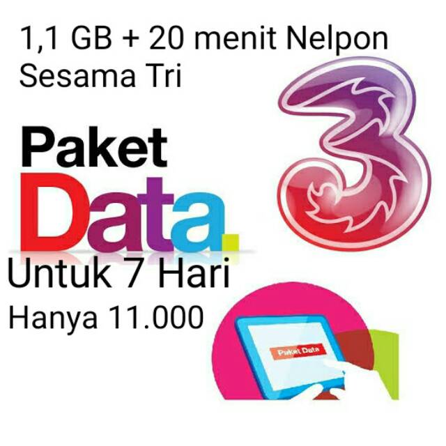Paket Data Tri 1.1 Gb