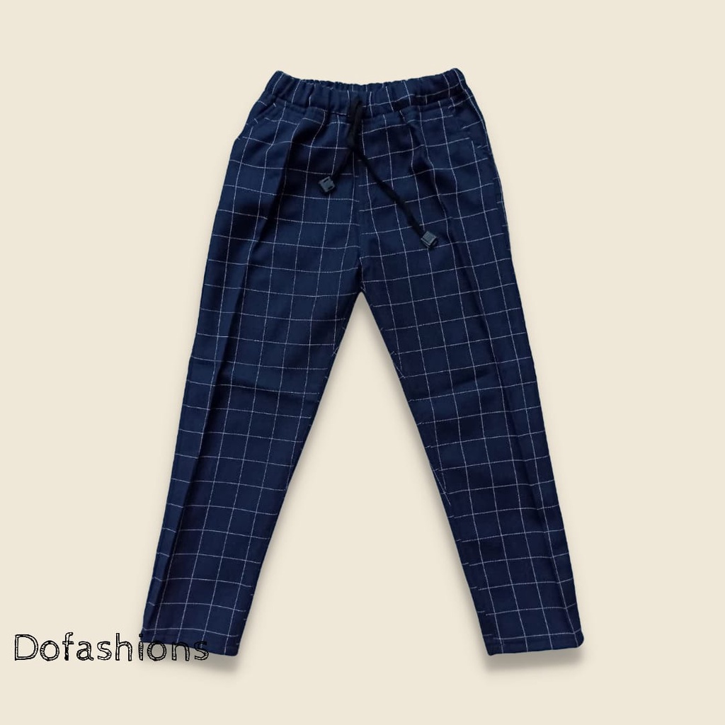 Celana Chino TARTAN Anak Laki-laki Pria ANKLE PANTS Motif Kotak2 Panjang Model Slimfit