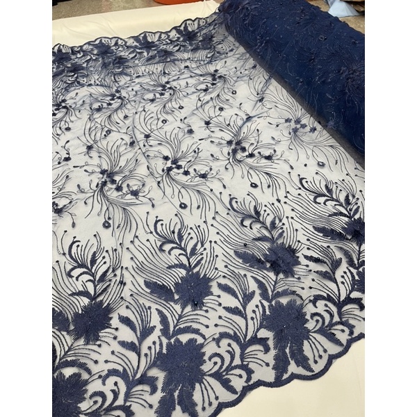 Tulle Bordir Mutiara Motif D 035