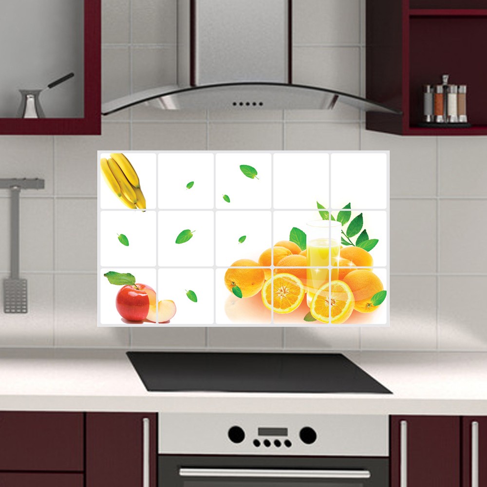 RELIZA Stiker Dapur Banana Fruit Orange Juice (75x45) Kitchen Waterproof Oilproof Tahan Air Minyak 3023