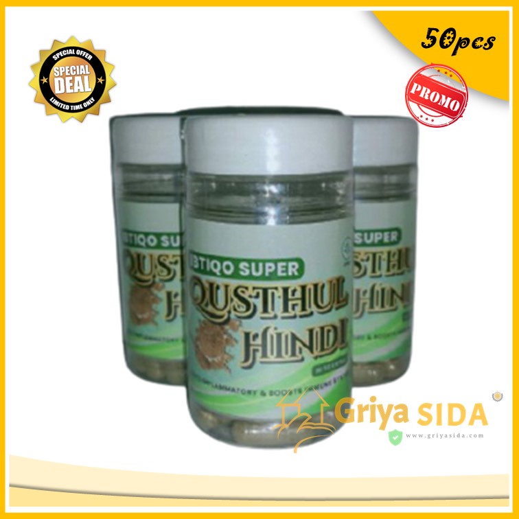 Kapsul qusthul Hindi Ibtiqo Super Qist Al Hindy 50 kapsul obat herbal alami ORIGINAL