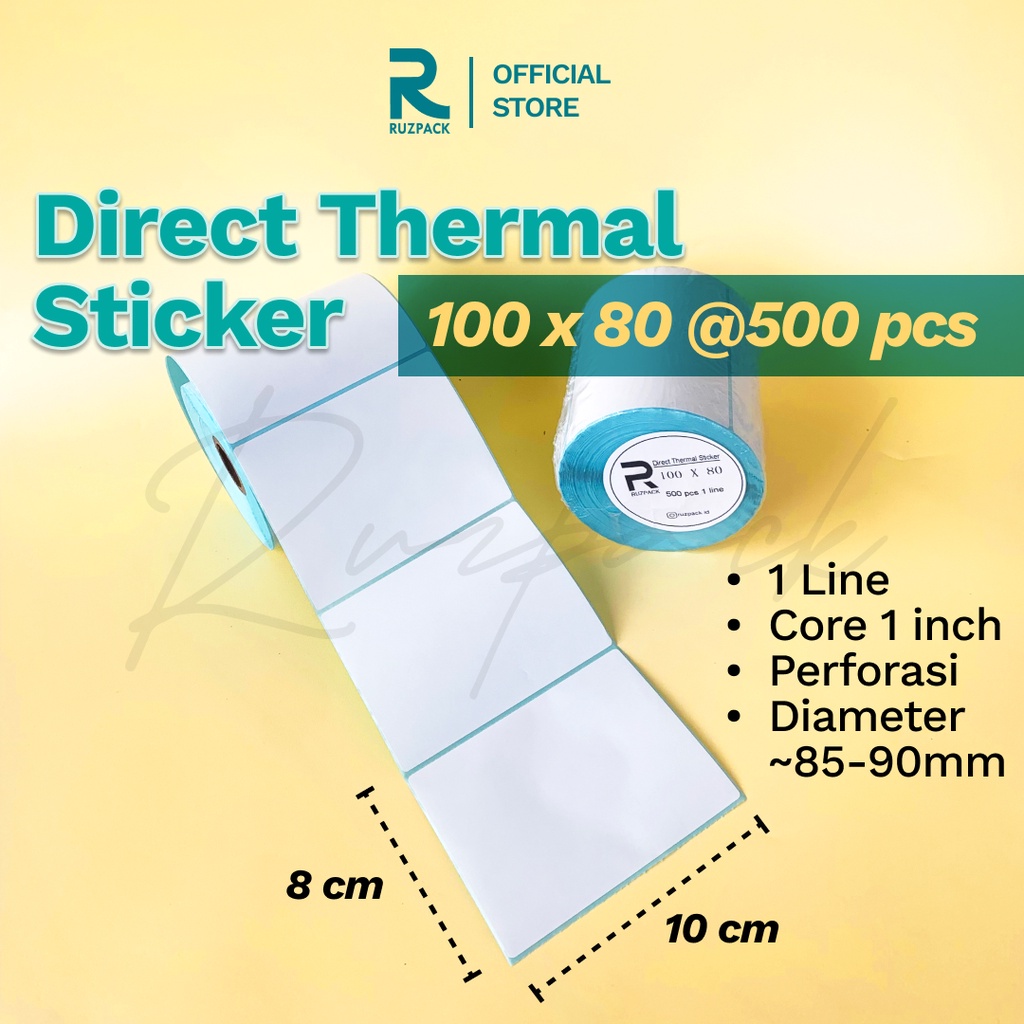 

Direct Thermal Sticker [100x80 MM] Stiker Resi Pengiriman Label Barcode Thermal 1 LINE 500 PCS