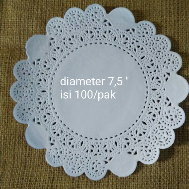 Kertas renda kertas doilley alas tart alas toples bahan craft kertas craft 7,5 inch