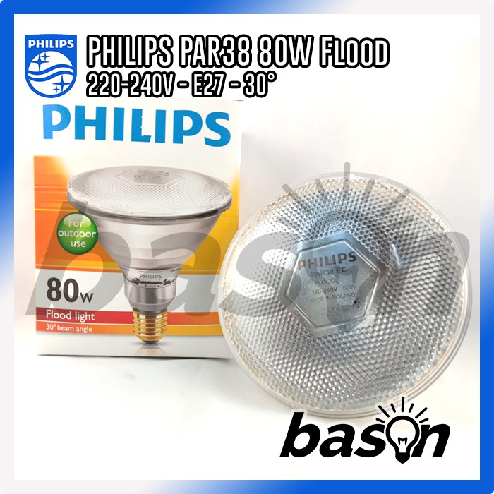 PHILIPS PAR38 EU 80W E27 230V | Spot 12D atau Flood 30D | Lampu Sorot