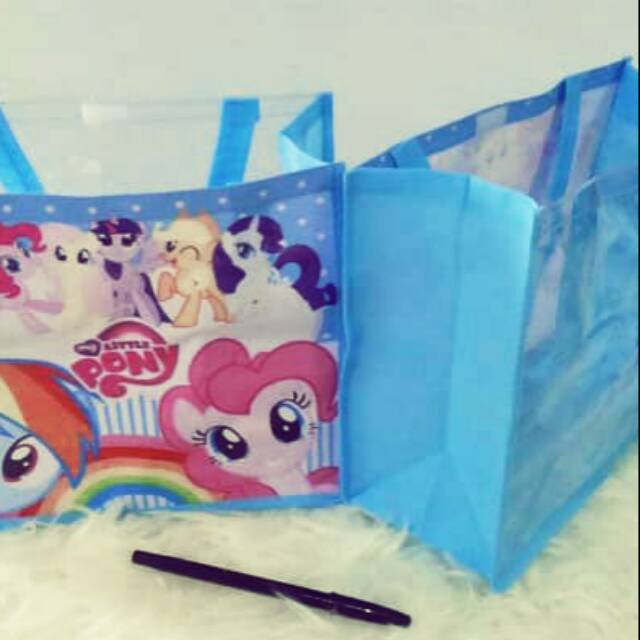 

MarMon,GROSIR tas tenteng mika full motif printing little pony souvenir ultah