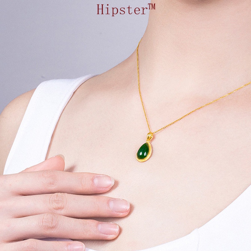 New Hot Sale Fashion Luxury Natural Hetian Jade Clavicle Chain Retro Elegant Necklace