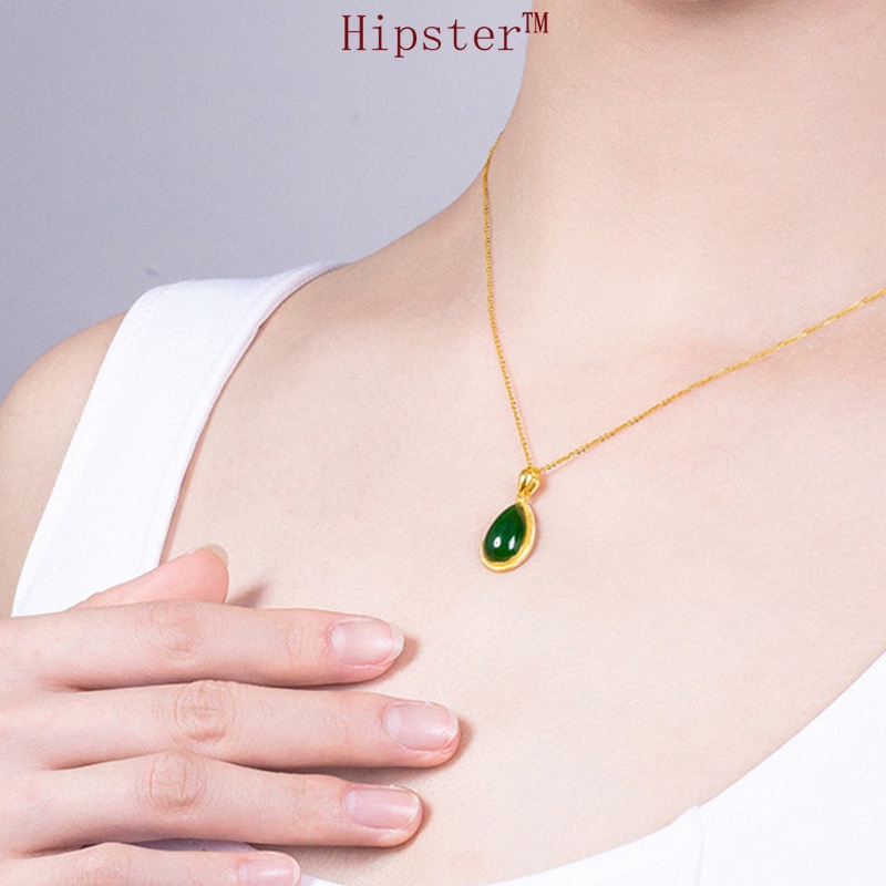 New Hot Sale Fashion Luxury Natural Hetian Jade Clavicle Chain Retro Elegant Necklace