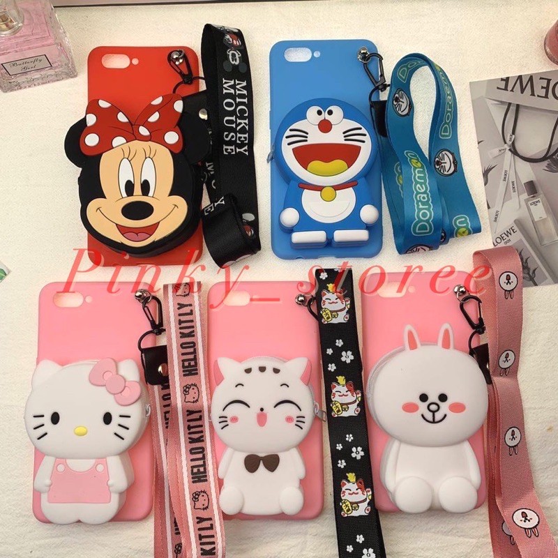 Samsung J1ace/ J2core/ A21S / A2core/ Case Disneyy Dompet + Tali Gantungan Hp