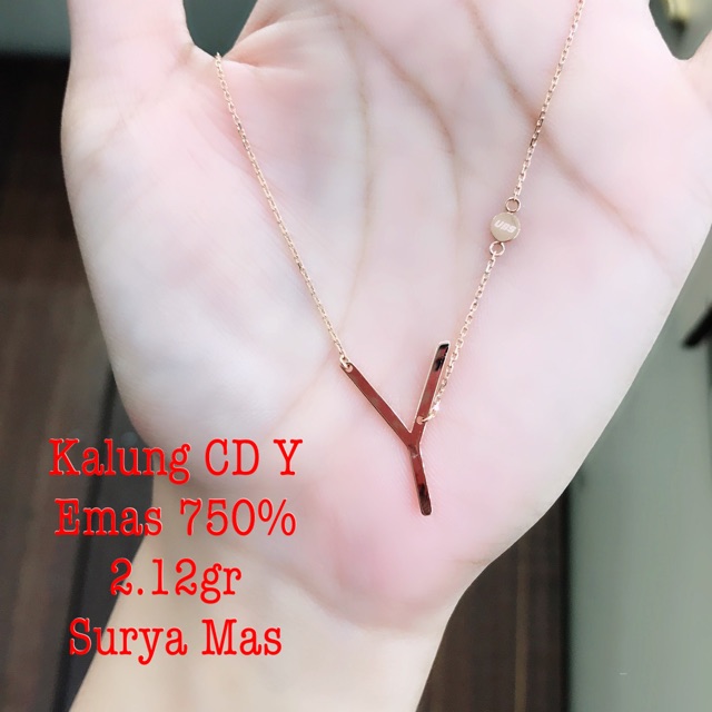 Kalung CD Y emas 750%