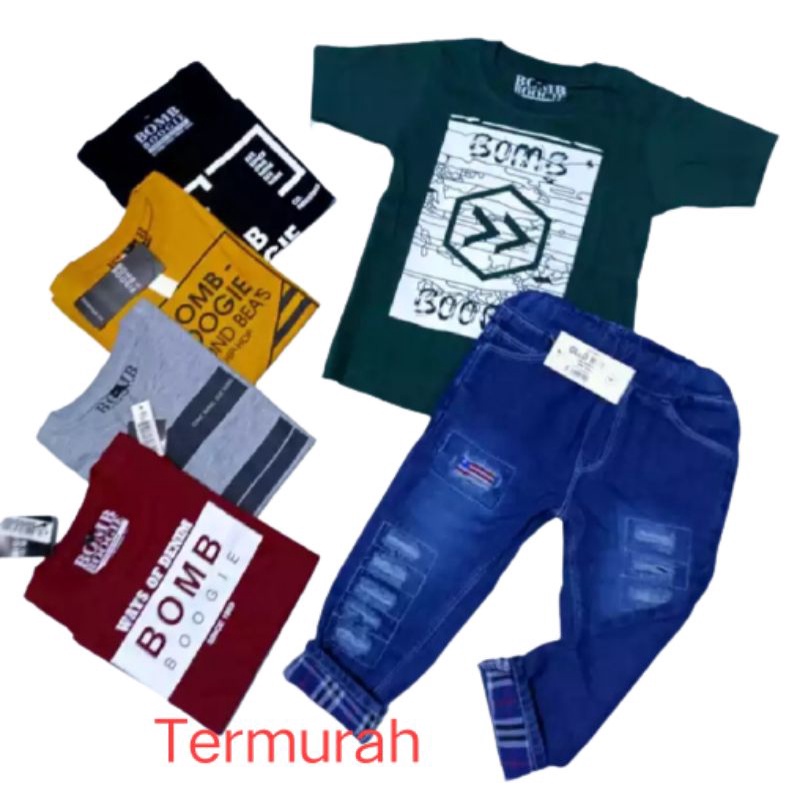 SETELAN KAOS ANAK LAKI-LAKI BAJU KAOS PAKAIAN CELANA IMPORT ANAK TERLARIS