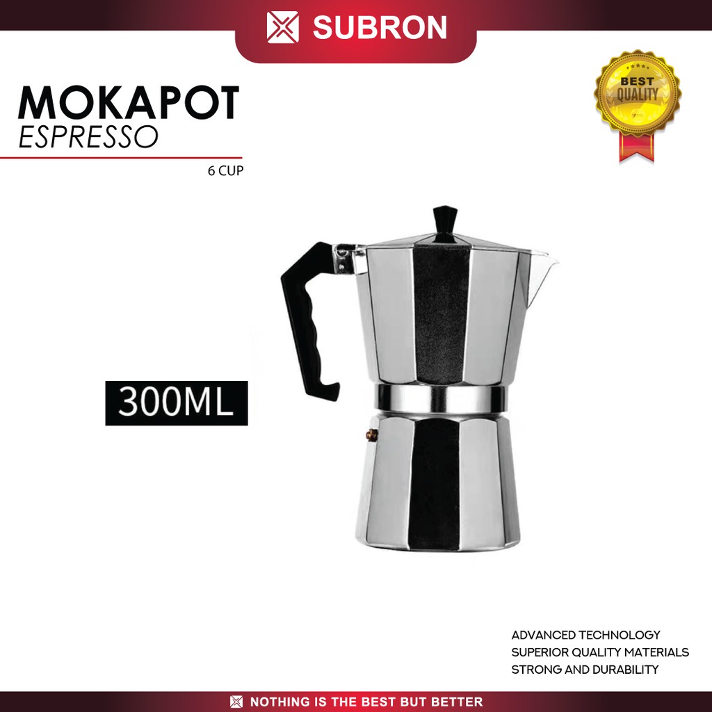 SUBRON Mokapot 6 Cup 300ML Alumunium Coffee maker ESPRESSO Moka pot