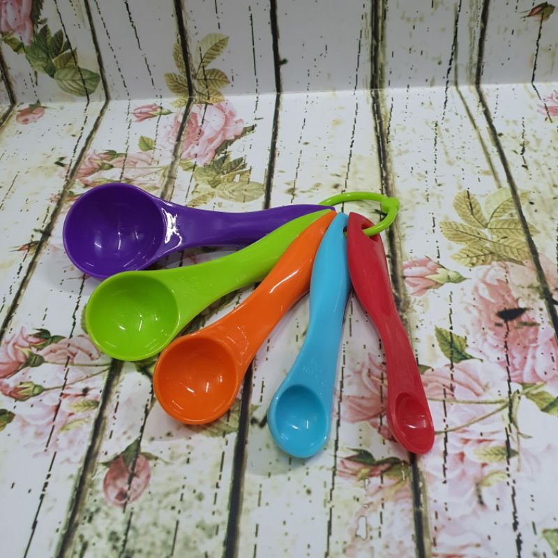 small plastic measuring spoon set 5pcs / sendok takar plastik