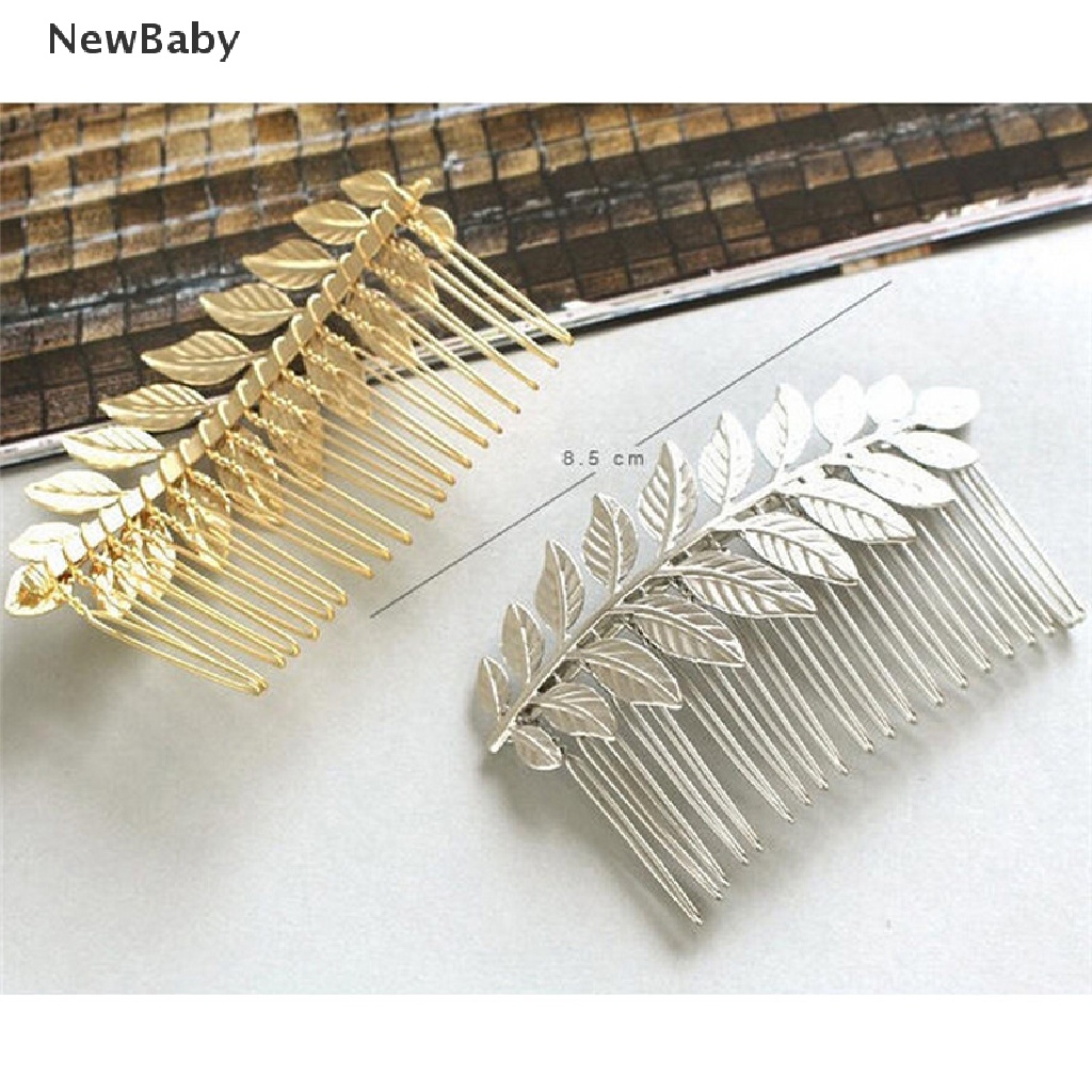 Jepit Rambut Model Sisir Bentuk Daun Bahan Alloy Untuk Wanita