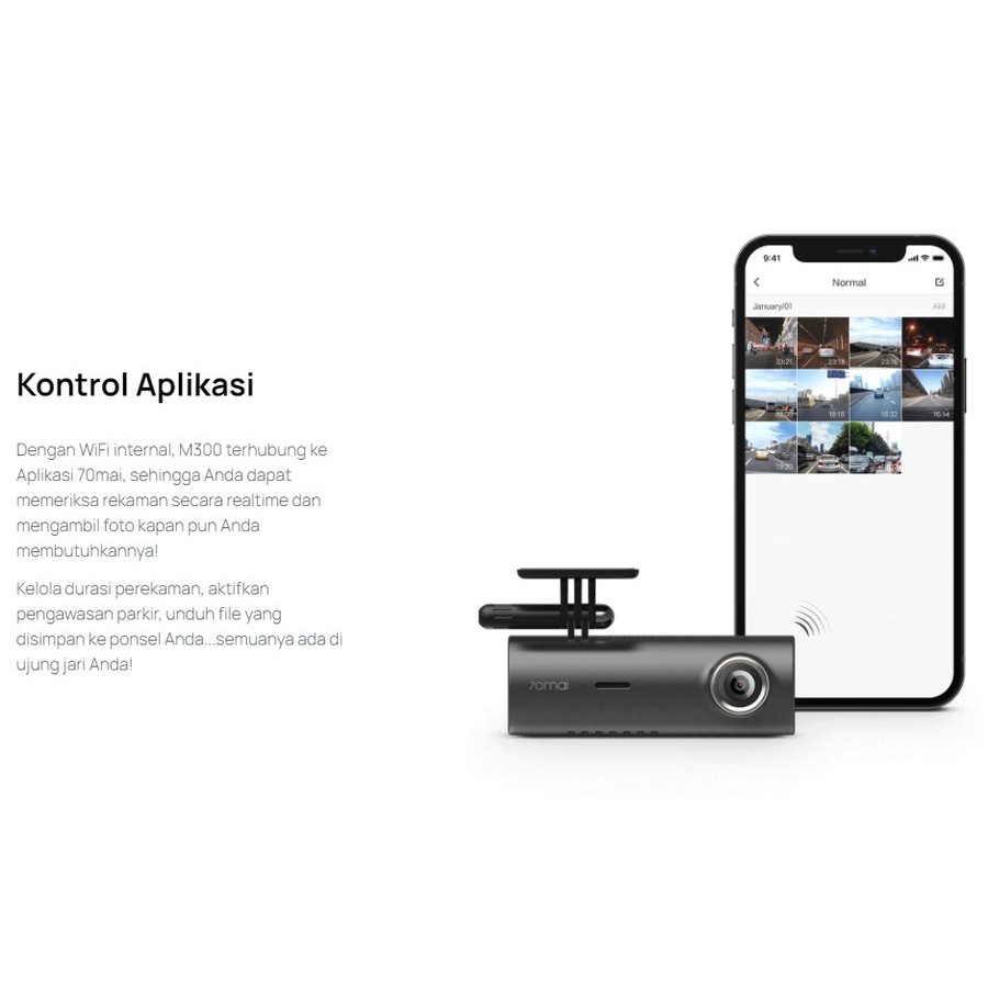 70mai M300 Smart Dashcam 1296P Wifi Auto Record - Garansi Resmi - Kamera Mobil