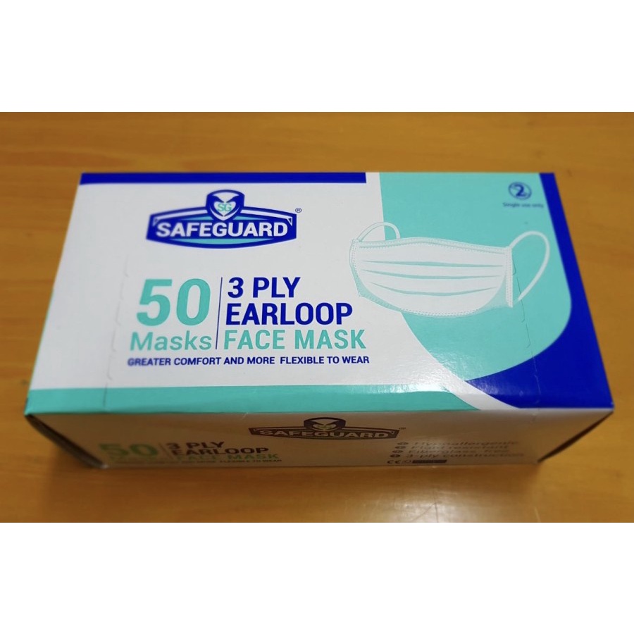 Masker SAFEGUARD Earloop 3ply isi 50 pcs Original