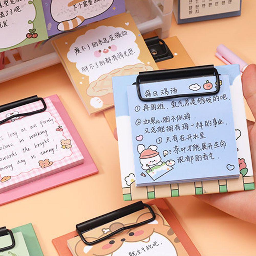 Lanfy 30 Lembar Sticky Notes / Memo Pad Dengan Klip Penjepit