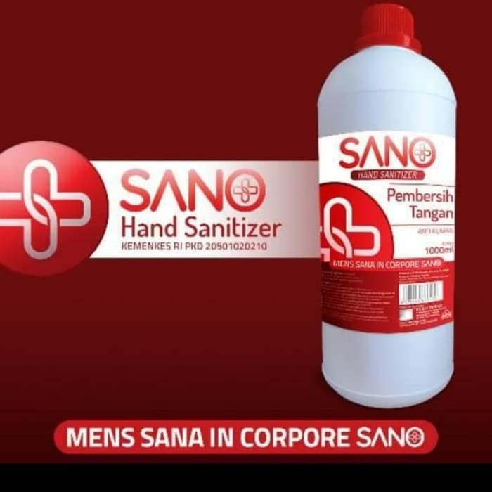 Sano Hand Sanitizer Gel 70% Alkohol 1 Lt / Cairan Pembersih Tangan