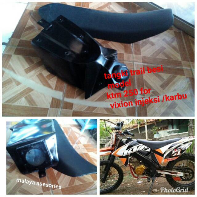 Tangki Jok trail model ktm 250 2014 untuk vixion injeksi karbu