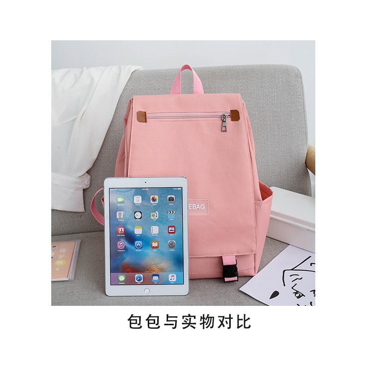 TB-60 tas sekolah kampus set 4 pcs ransel wanita import korea jepang besar backpack