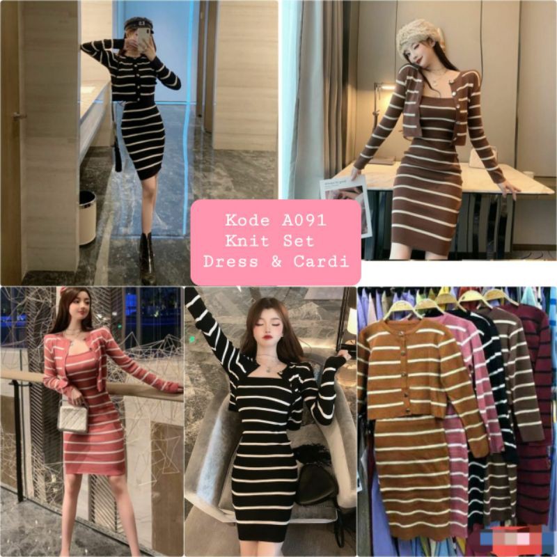 Kode 5600 Moscow Knit Set Dress & Cardi
