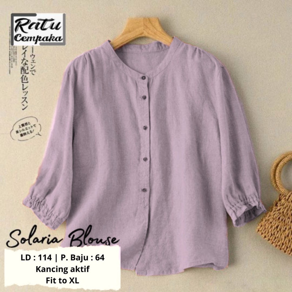 ATASAN LINEN JUMBO BLOUSE WANITA BIGSIZE LD 120 KEMEJA OVERSIZE TERBARU