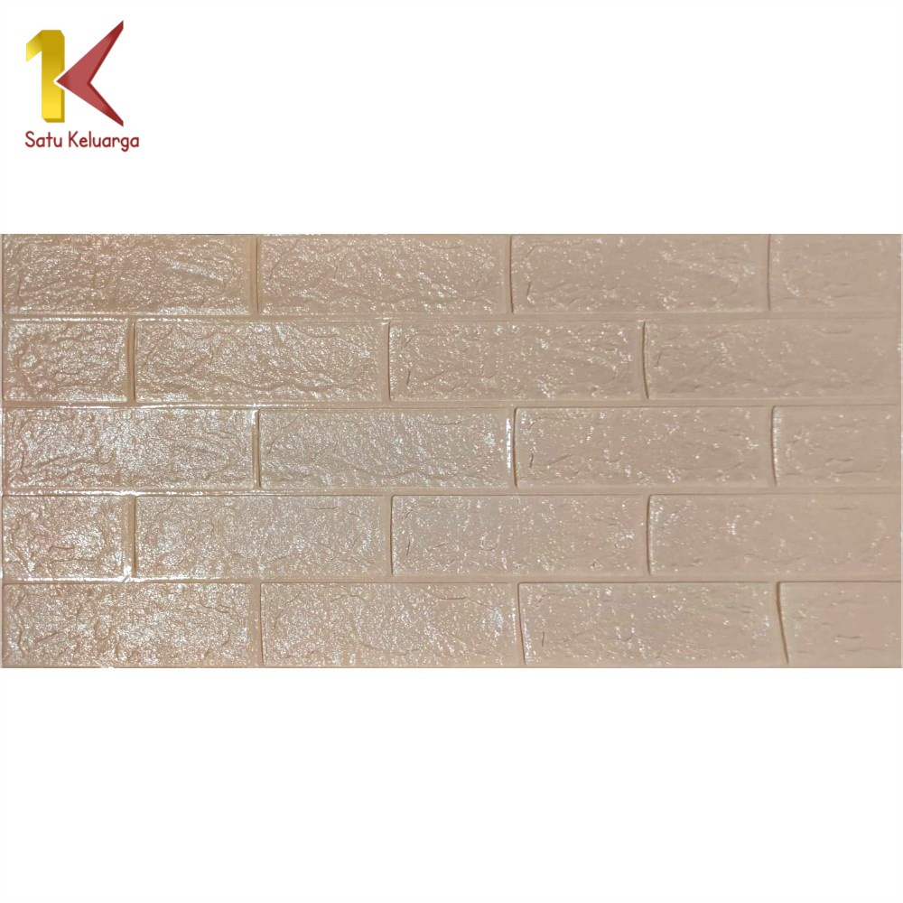 Satu Keluarga Walpaper Stiker Dinding Dekorasi Kamar C206 Wallpaper Dinding Foam 3D Kecil Motif Batu Bata-Batu Bata COKLATMUDA