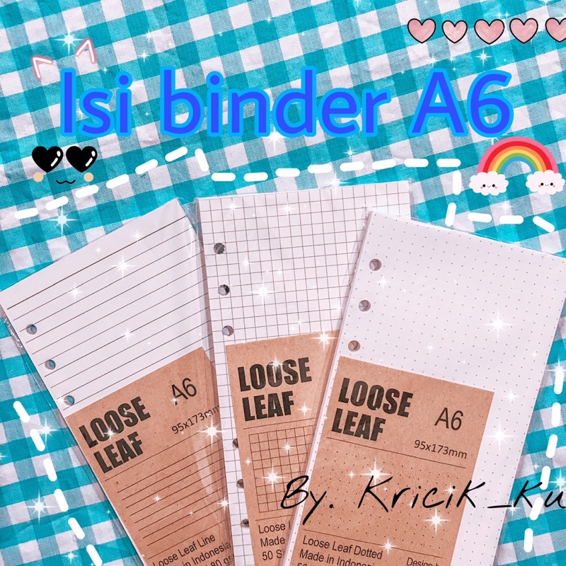 

loose leaf A6 / isi binder A6 / refil binder A6 / isi binder A6 6lubang