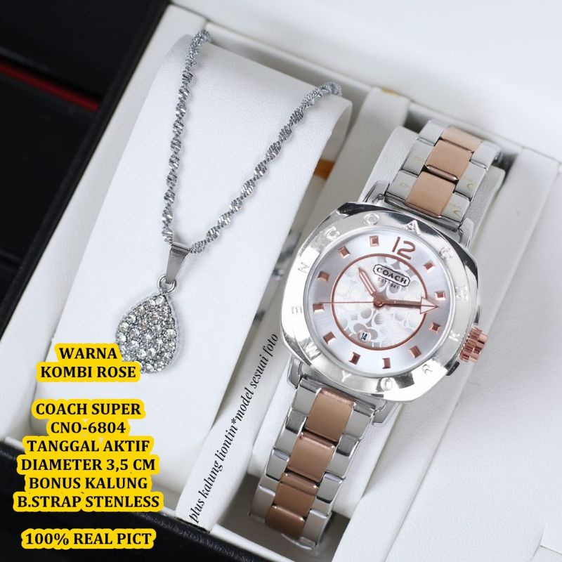 Kesukaan Wanita Best Seller Jam Tangan Wanita Coach Free Kalung Istimewa COD