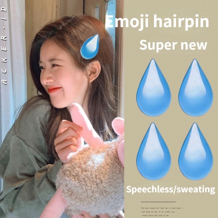 [ACKER] Jepit Rambut Emoji Tetesan Air Mata Korea Baru Untuk Gadis