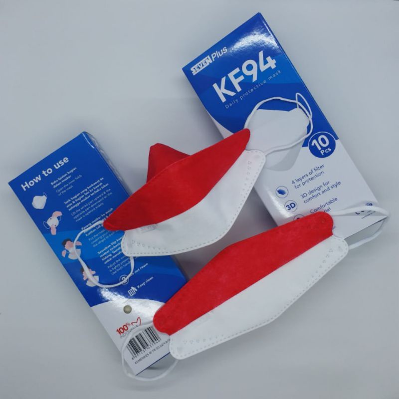 masker kf94 merah putih eceran