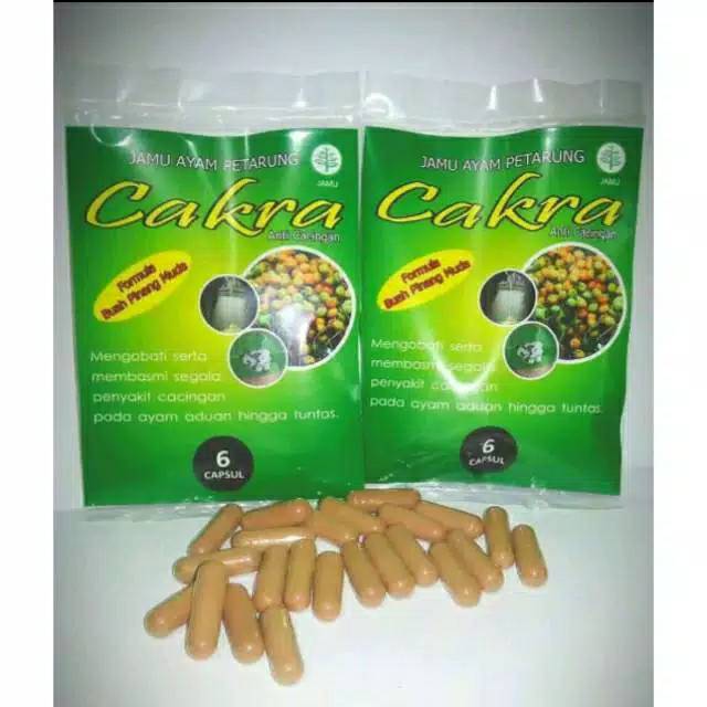 Cakra Obat Cacing Ayam Herbal Isi 6 Kapsul Anti Cacingan Ayam Unggas Formula Buah Pinang Muda