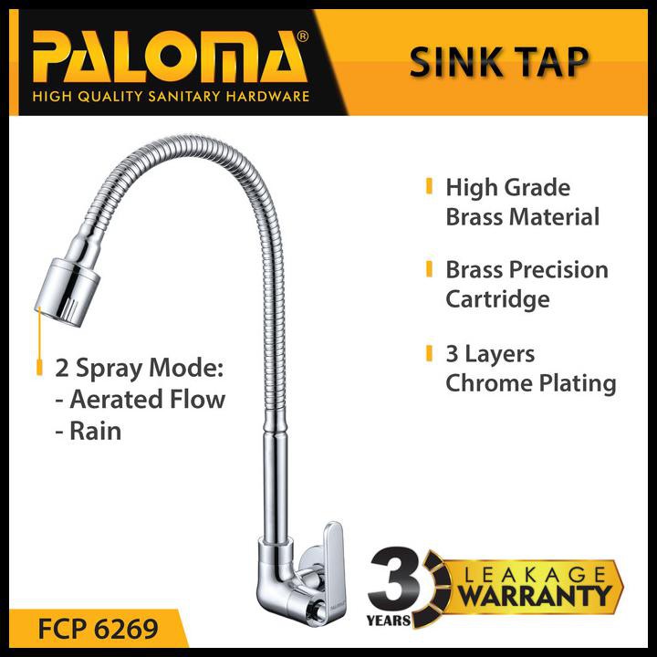 DISKON TAP PALOMA FCP 6269 KERAN KRAN FLEXIBLE SINK WASTAFEL DAPUR TEMBOK