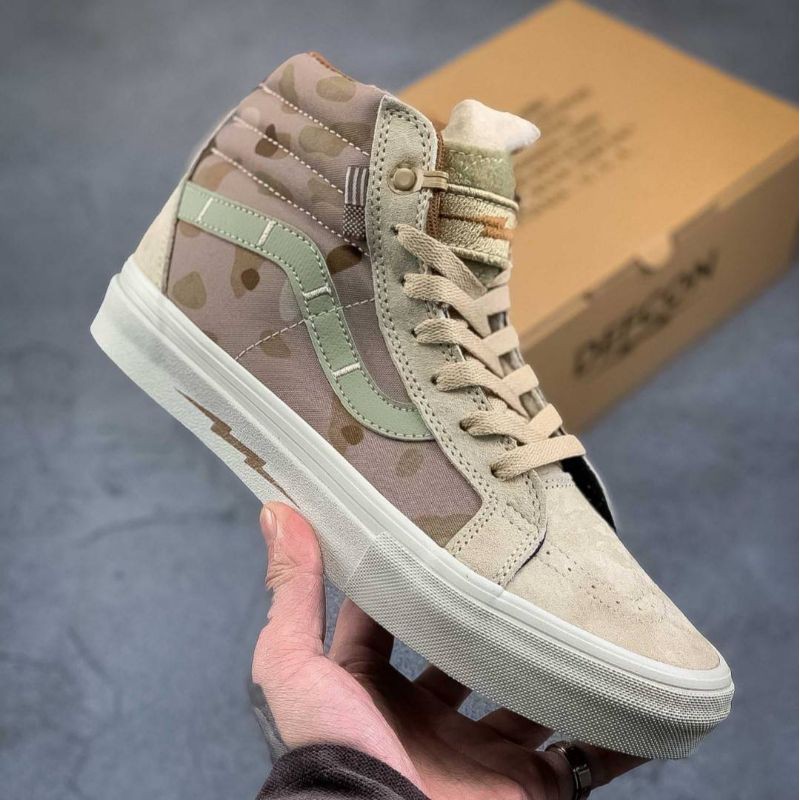 VANS SK8 HIGH NOTCHBACK DEFCON MULTICAM JUNGLE BROWN CAMO IMPORT BNIB