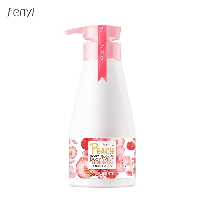 Fenyi Sabun Mandi Peach Gel Melembutkan Kulit Mencerahkan 300ml