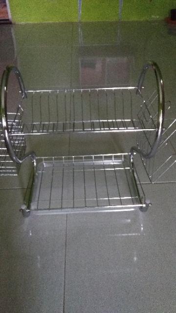 Rak Piring Stainless Steel  Minimalis 2 Tingkat | Rak Piring Dapur