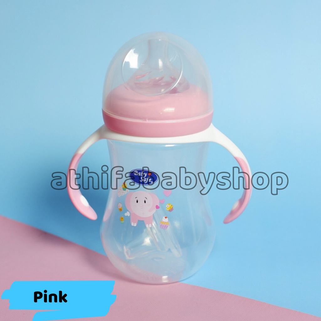 Dot Bayi Botol Susu Gagang Baby Safe Karakter Lucu Wadah Asi Perah 250ml 8oz Spout Cup Soft Silicon 3 in 1 Bottle system Anak Laki Perempuan Cowok Cewek Usia Umur Newborn 1 2 3 4 5 6 Bulan Keatas  -WN30-