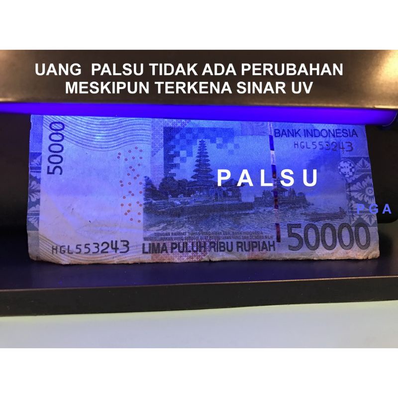 Alat Deteksi Cek Uang Asli Palsu Profesional Money Detector Ultraviolet Blue Lmapu