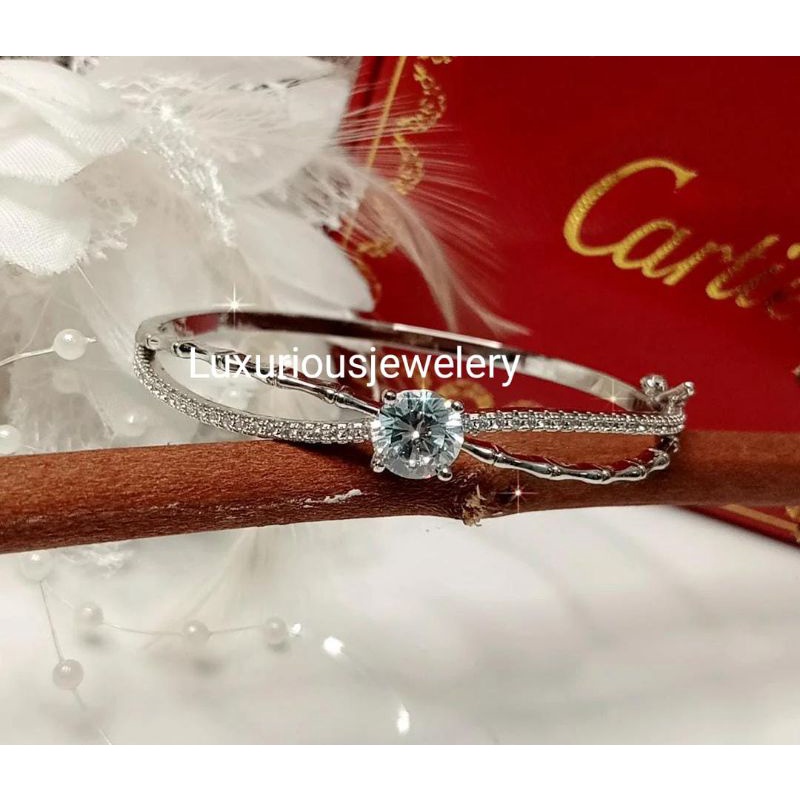 Luxuriousjewelery- Gelang Bangle Solitaire premium Replika Berlian