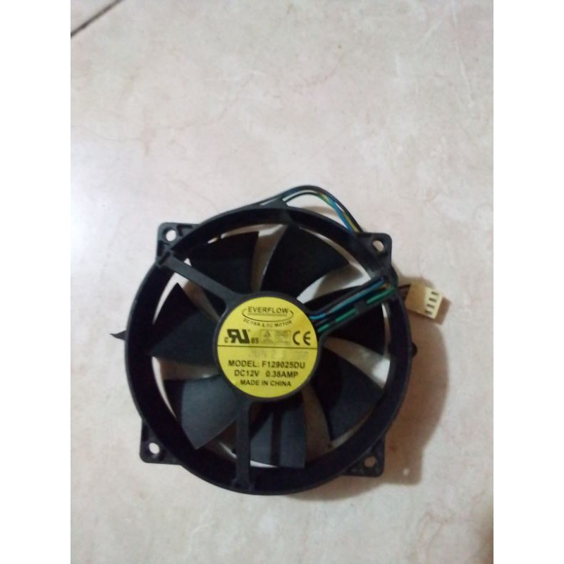COOLING FAN HEATSINK ORIGINAL EVERFLOW F129025DU 12V 0.38A 4PIN GARANSI