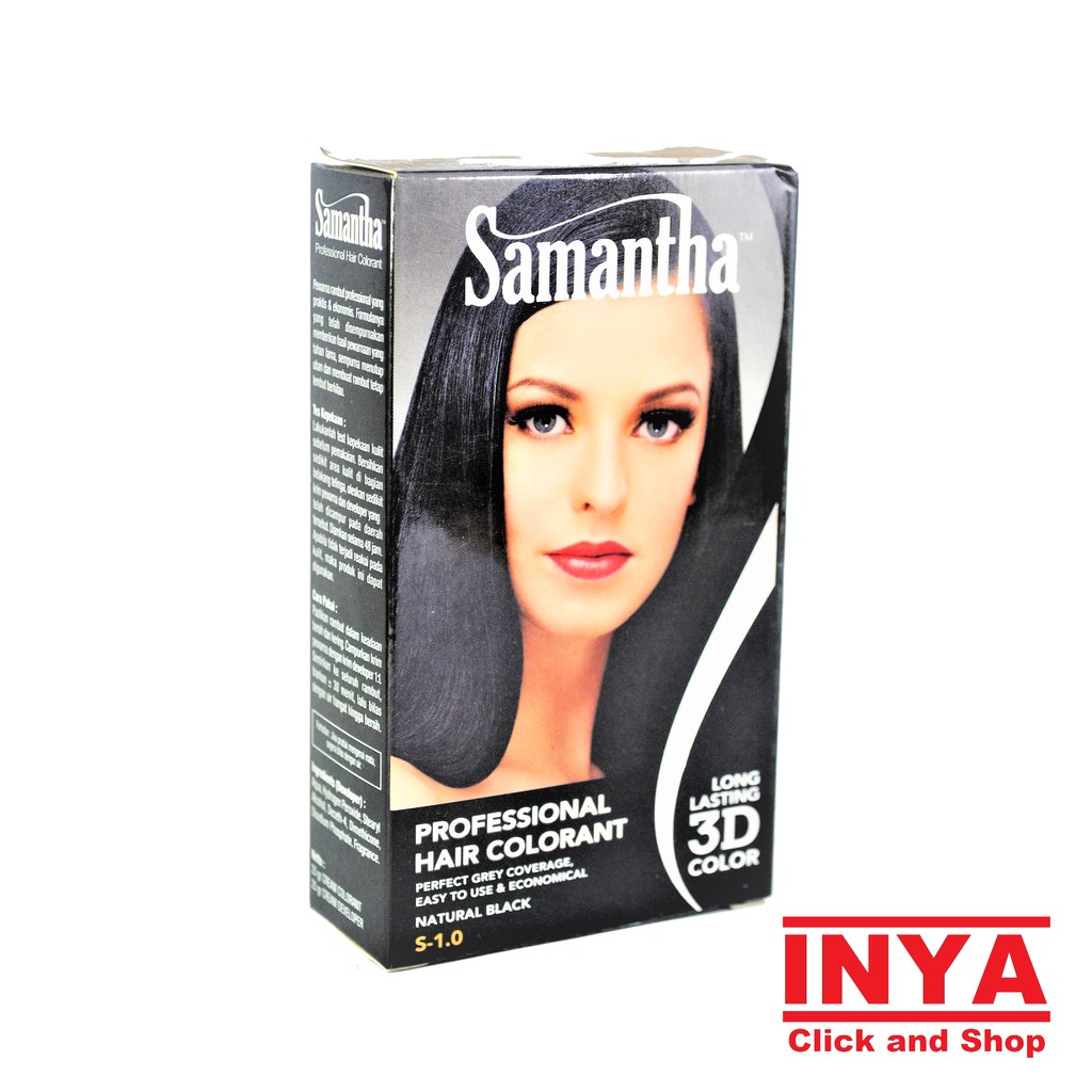 Pewarna Rambut SAMANTHA PROFESSIONAL HAIR COLORANT NATURAL BLACK 50gr - Semir Rambut