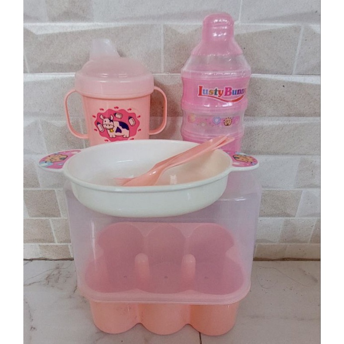 Tempat Makan Bayi/ Feeding Baby/ Tempat makanMPAsi bayi/ Botol minum bayi/ Paket komplit alat makan bayi-other