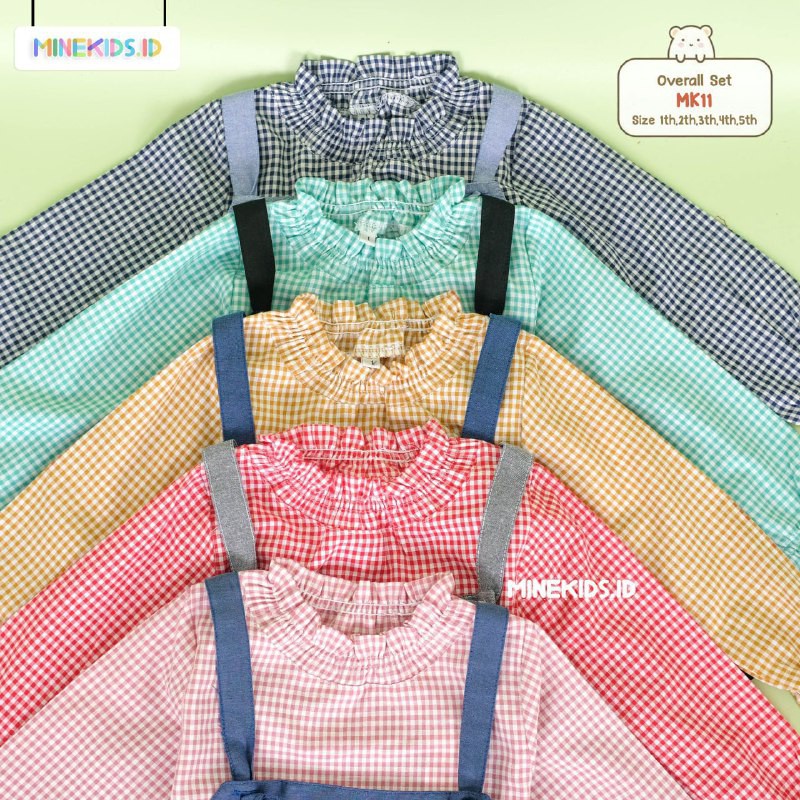 Afsheenastore Set Kemeja Overall By Minekids