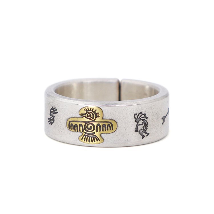 Cincin Model Terbuka Desain Jamur Indian Gaya Hip Hop Untuk Pria Dan Wanita