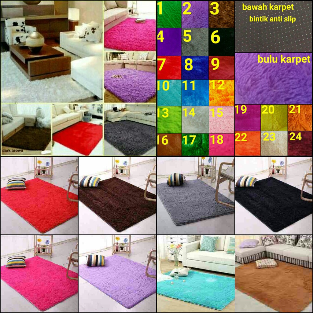  Karpet bulu rasfur ukuran 100x150 tebal keseluruhan 2 5cm 