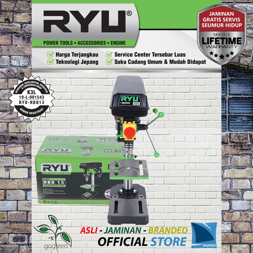 Mesin Bor Duduk Max 13 mm - Bench Drill RBD13 RYU